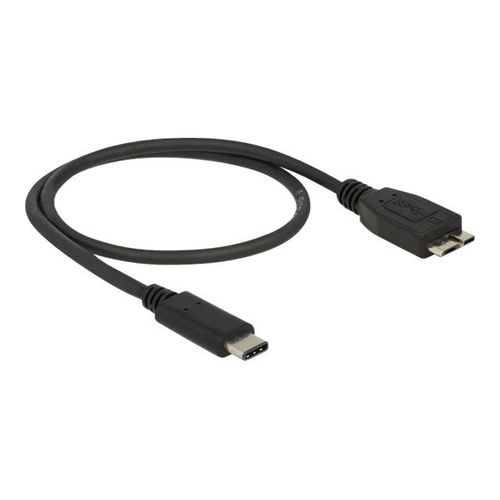 Delock - Câble USB - Micro-USB de type B (M) pour 24 pin USB-C (M) - USB 3.1 Gen 2 - 50 cm - noir
