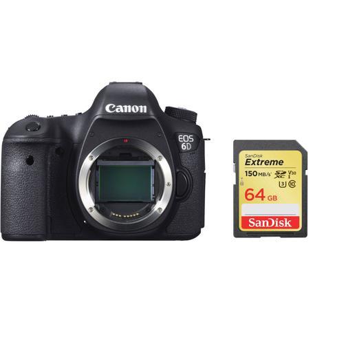 CANON EOS 6D reflex 20.2 mpix Body + 64GB SD card
