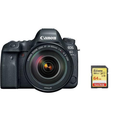 CANON EOS 6D II reflex 26.2 mpix + objectif KIT EF 24-105MM F4L IS II USM + 64GB SD card