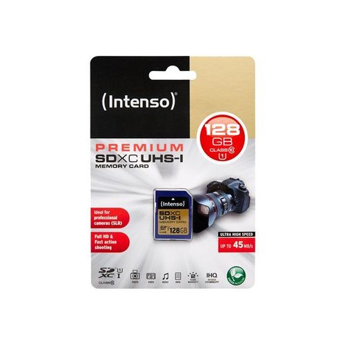 Intenso Premium - Carte mémoire flash - 128 Go - UHS Class 1 / Class10 - SDXC UHS-I