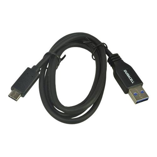Duracell - Câble USB - USB type A (M) pour 24 pin USB-C (M) - USB 3.0 - 1 m - noir