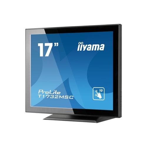 iiyama ProLite T1732MSC-B5X - Écran LED - 17" - écran tactile - 1280 x 1024 - TN - 250 cd/m² - 1000:1 - 5 ms - HDMI, VGA, DisplayPort - haut-parleurs - noir