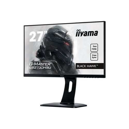 iiyama G-MASTER Black Hawk GB2730HSU-B1 - Écran LED - 27" - 1920 x 1080 Full HD (1080p) @ 75 Hz - TN - 300 cd/m² - 1000:1 - 1 ms - HDMI, VGA, DisplayPort - haut-parleurs - noir mat