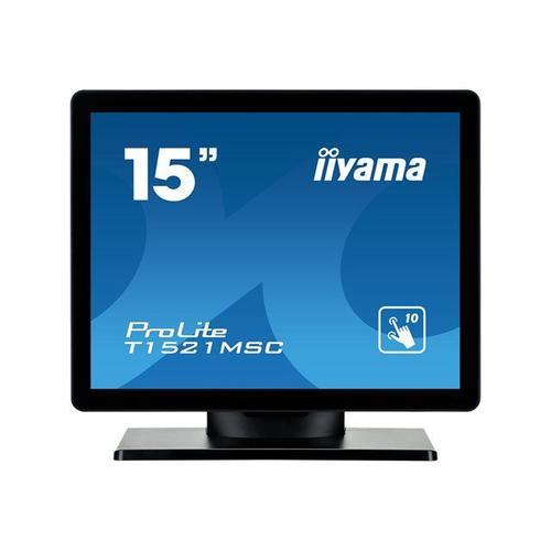 iiyama ProLite T1521MSC - Écran LED - 15" - écran tactile - 1024 x 768 - TN - 370 cd/m² - 800:1 - 8 ms - VGA - haut-parleurs - noir