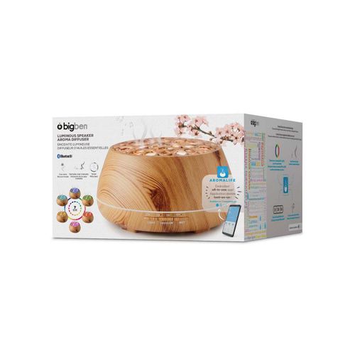 BigBen BTA01 - Diffuseur d'aromathérapie - mobile - brun avec haut parleur bluetooth