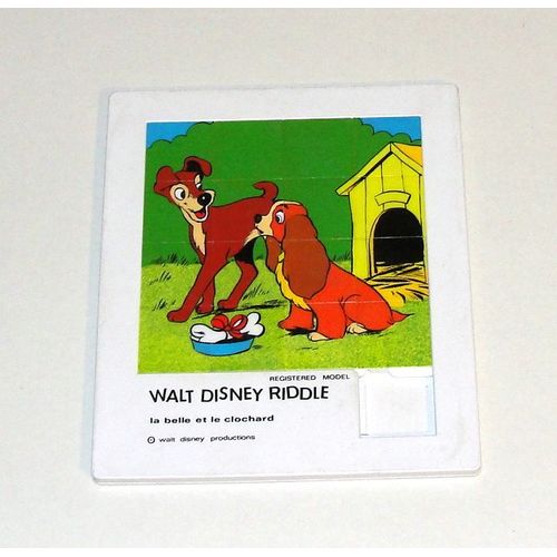 La Belle Et Le Clochard Puzzle Glissant Plaque 17 X 20 Cm
