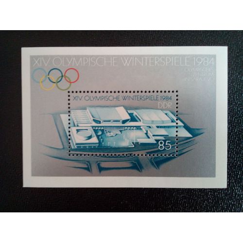 Timbre Allemagne / Rda Yt Bf 72 Jeux Olympiques D'hiver 1984, Sarajevo 1983 ( 07712 )