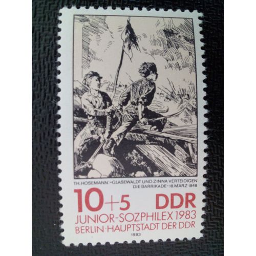 Timbre Allemagne / Rda Yt 2455 Exposition Philatélique Internationale De La Jeunesse Junior Sozphilex, B 1983 ( 07712 )