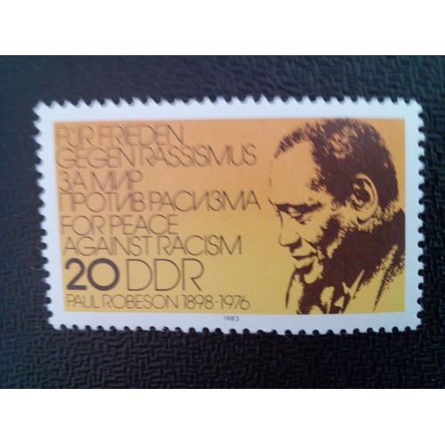 Timbre Allemagne / Rda Yt 2426 Hommage À L'acteur Et Chanteur Afro-Américain Paul Robeson 1983 ( 07712 )
