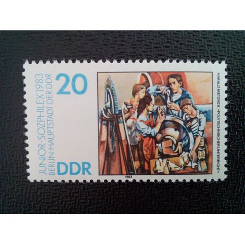 Timbre Allemagne / Rda Yt 2456 Exposition Philatélique Internationale De La Jeunesse Junior Sozphilex, B 1983 ( 07712 )