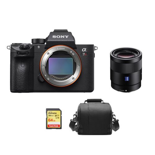 Sony Alpha 7R III (A7R III) 42.4 Mpix + SEL 55MM F1.8 ZA + 64GB SD card + camera Sac