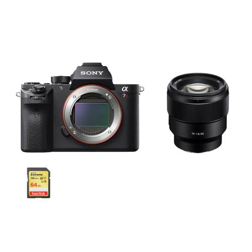 Sony Alpha 7R II (A7R II) 42.4 Mpix + SEL 85MM F1.8 + 64 GB SD card