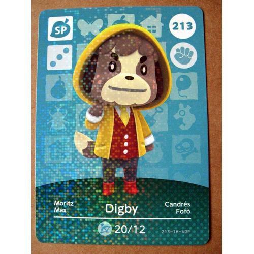 Carte Amiibo Rare Animal Crossing (Happy Home Designer & Welcome Amiibo) Série 3 N°213 : Max