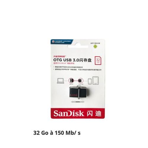 Clé USB 32 Go USB 3.0 - SanDisk OTG Micro USB
