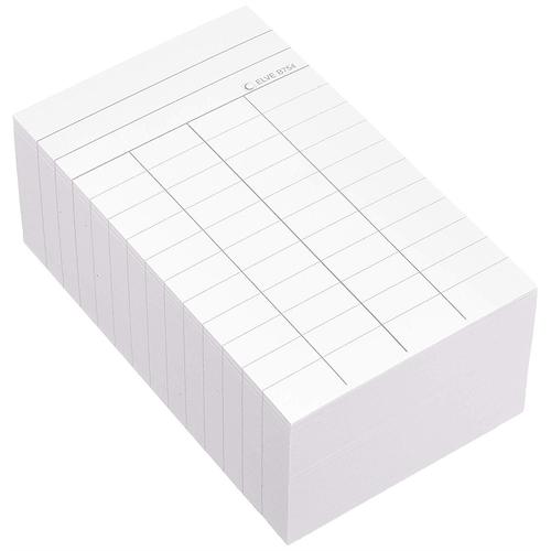 Elve Fiche Bibliothèque 75x125 Mm 4 Colonnes Blanc 1000 Pièces