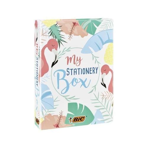 Bic My Stationery Box - 28 Produits D'ecriture. 10 Feutres-6 Stylos-Bille-4 Surligneurs-1 Ruban Correcteur-5 Marqueurs Permanents. 2