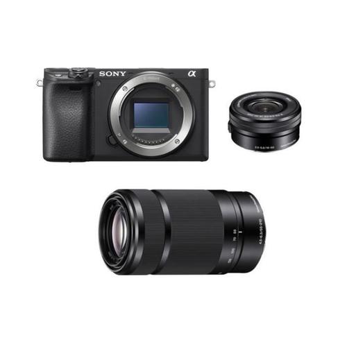 Sony A6400 ILCE-6400 hybride 24.2 mpix Noir + objectif SONY SEL 16-50MM F3.5-5.6 OSS Noir + objectif SONY SEL 55-210MM F4.5-6.3 OSS Noir