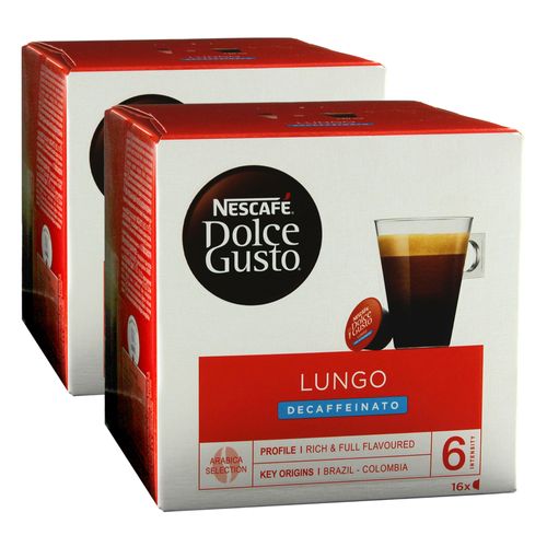 Nescafé Dolce Gusto Caffè Lungo Decaffeinato, Lot De 2, 2 X 16 Capsules