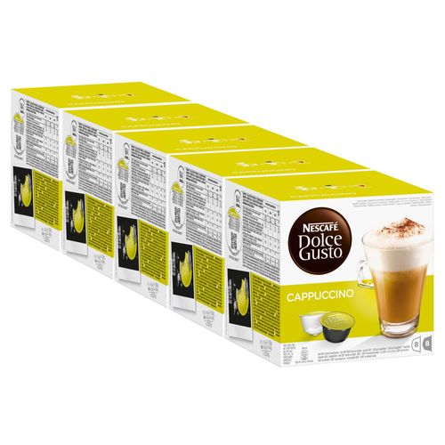 Nescafé Dolce Gusto Cappuccino, Lot De 5, 5 X 16 Capsules (40 Portions)