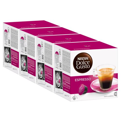 Nescafé Dolce Gusto Espresso, Lot De 4, 4 X 16 Capsules