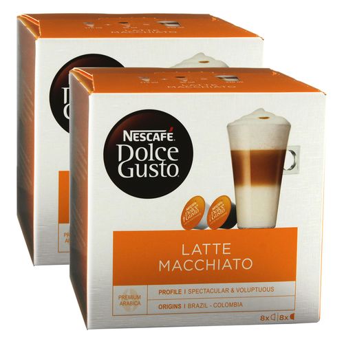 Nescafé Dolce Gusto Latte Macchiato, Lot De 2, 2 X 16 Capsules (16 Portions)