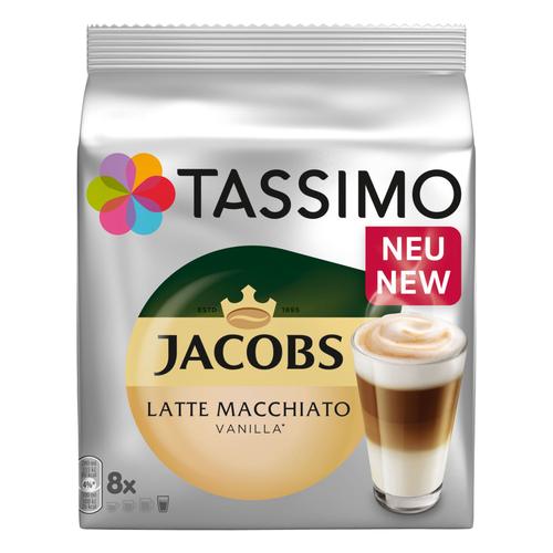 Tassimo Latte Macchiato Vanilla Café Au Lait Vanille Capsules 16 T-Discs 8 Port.