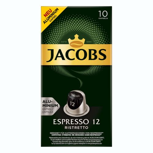 Jacobs Espresso 12 Ristretto Capsules De Café Compatible Nespresso 10 Capsules