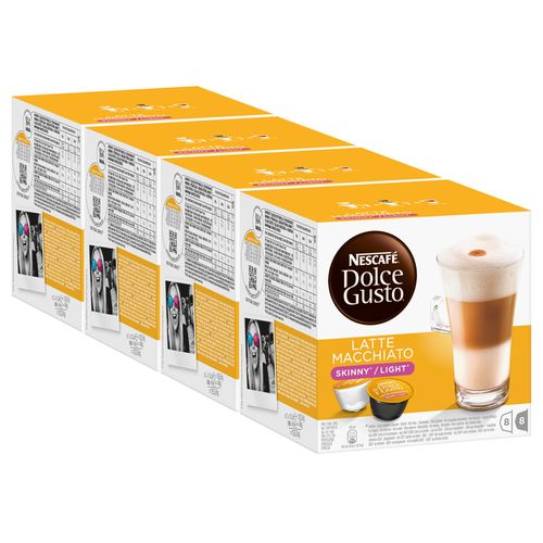 Dolce Gusto Latte Macchiato Light, Lot De 4, 4 X 16 Capsules (32 Portions)