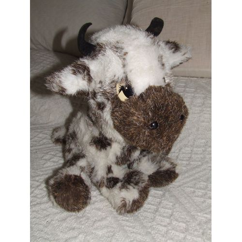 Vache Bettella Marron Blanc Peluche 35 Cm