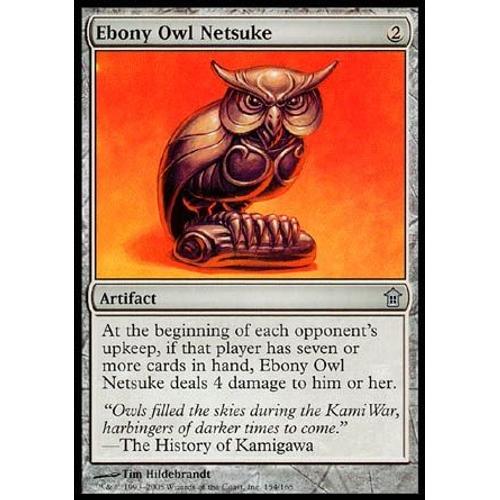 Ebony Owl Netsuke (Netsuke De Hibou En Ébène) - Saviors Of Kamigawa (Libérateurs De Kamigawa) 154/165