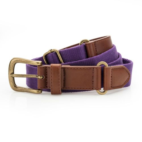Ceinture En Toile Et Simili Cuir - Aq902 - Bleu Roi
