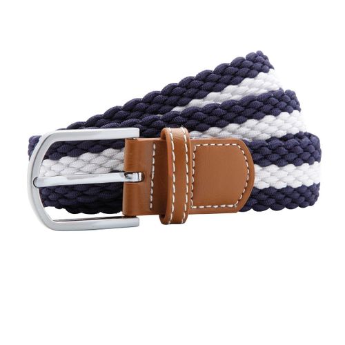 Ceinture Stretch Tress?E ? Rayures - Bicolore - Aq901 - Marine - Blanc