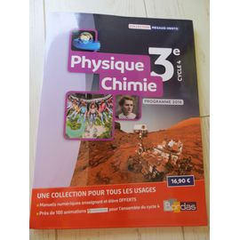 Physique Chimie 3ème, Cycle 4, Programme 2016