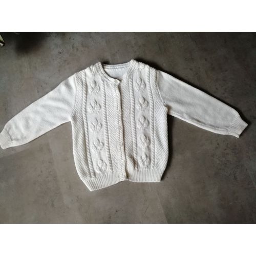 Gilet Tricoté Main 6/8 Ans