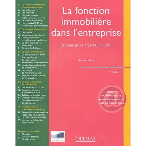 La Fonction Immobilière Dans L'entreprise - Secteur Privé- Secteur Public