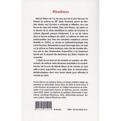 Marcel Mauss Retrouvé - Origines De L'anthropologie Du Rythme