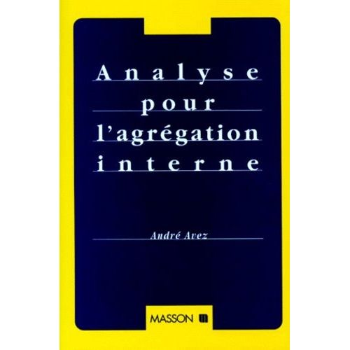 Analyse Pour L'agrégation Interne