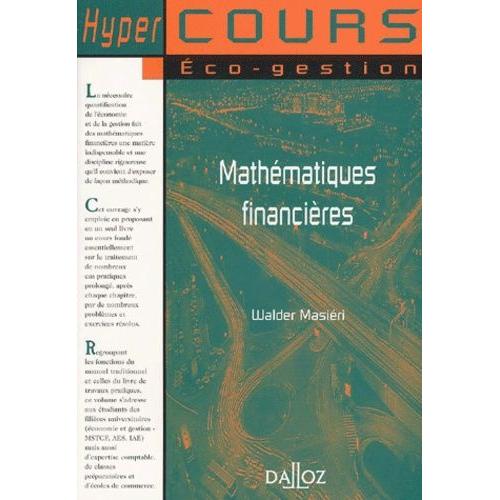 Mathématiques Financières - Edition 2001