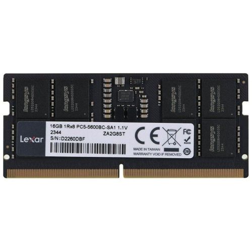 Lexar - DDR5 - module - 16 Go - SO DIMM 262 broches - 5600 MHz / PC5-44800 - CL46 - 1.1 V - on-die ECC
