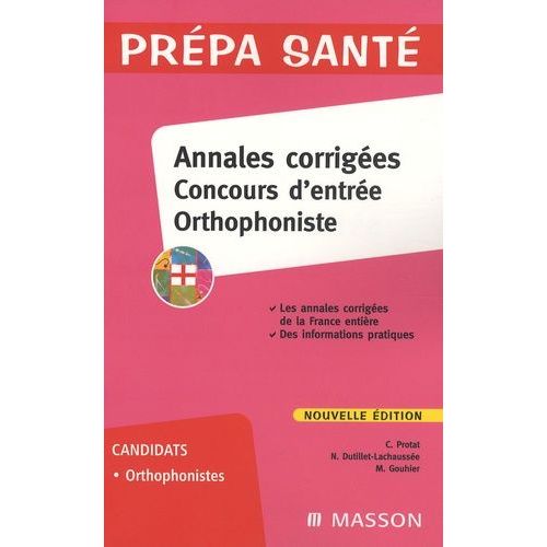 Annales Corrigées Concours D'entrée Orthophoniste