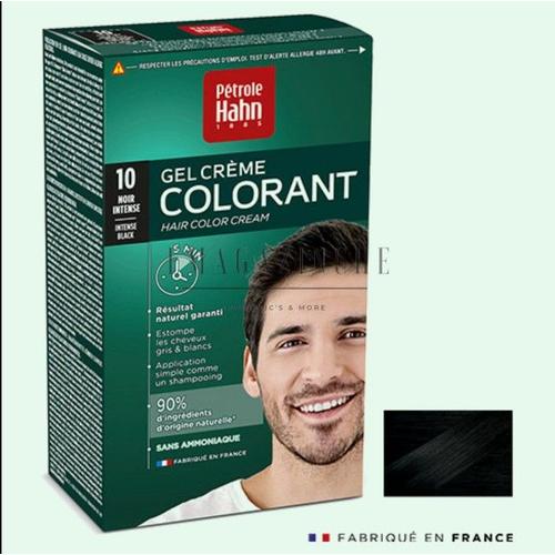 Gel Crème Colorant Sans Ammoniaque Pétrole Hahn N° 10 Noir Intense 