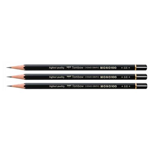 Tombow Lot De 3 Crayons Graphite Haute Qualité Mono 100 5h