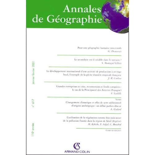 Annales De Géographie N° 617 Janvier-Février 2001