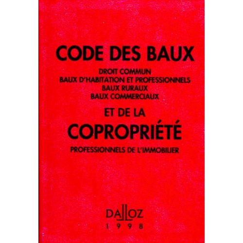 Code Des Baux Et De La Copropriété - Edition 1999