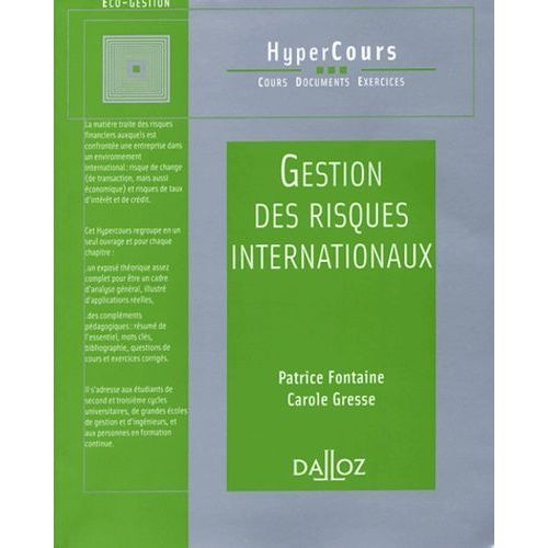 Gestion Des Risques Internationaux