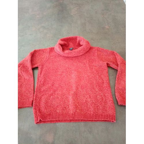 Pull Chenille Rouge Orange Fille 10 Ans Kiabi Très Bon État