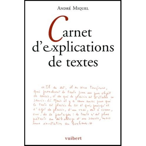 Carnet D'explications De Textes