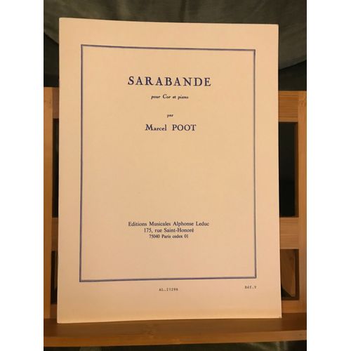 Marcel Poot Sarabande Pour Cor Et Piano Partition Éditions Leduc