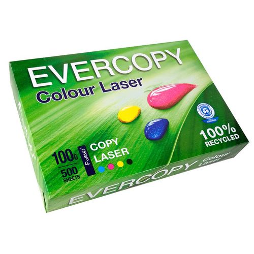 Evercopy Ramette 500 Feuilles Papier 100g A4 210x297 mm Certifié Ange Bleu Laser Blanc
