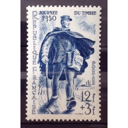 Journée Timbre 1950 - Facteur Rural Bleu 12f+3f (Impeccable N° 863) Neuf** Luxe (= Sans Trace De Charnière) - Cote 4,60 - France Année 1950 - N25417